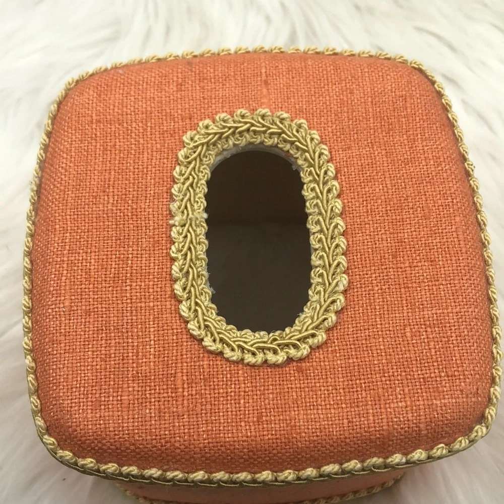 Vintage Jan Sevadjian Designs Monogram H Linen Tissue Box Cover Dallas TX